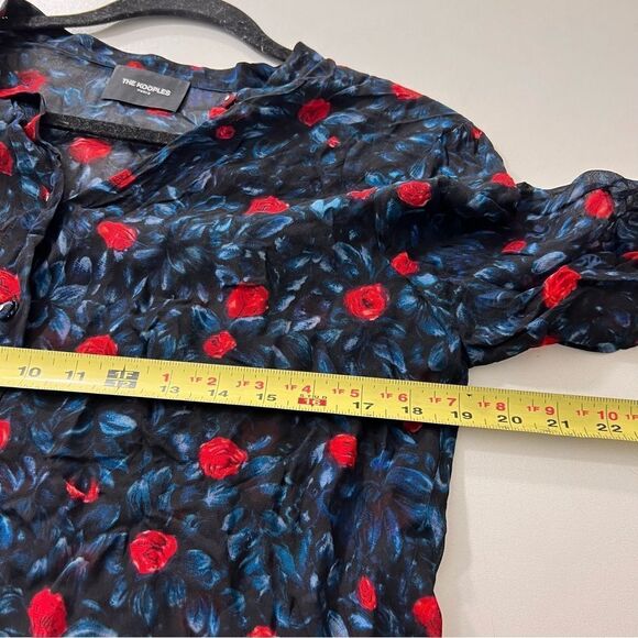 The Kooples Button Up Blouse Women’s 1 Floral Semi Sheer Long Sleeve - Picture 6 of 7